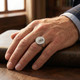 3/8Ct Men's Diamond Lion Head Pink Ring in 10k White or Yellow Gold