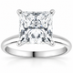 2 1/2Ct Princess Cut Solitaire Diamond Engagement Ring 14k White Gold Lab Grown