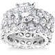 15Ct TW Diamond Eternity Wedding Ring Set in White Gold