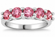 1Ct TW Five Stone Pink Diamond Wedding Ring Lab Grown Band 14k White Gold