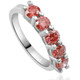 1Ct TW Five Stone Pink Diamond Wedding Ring Lab Grown Band 14k White Gold