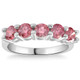 1Ct TW Five Stone Pink Diamond Wedding Ring Lab Grown Band 14k White Gold