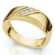 1/16Ct TW Three Stone Men's Brushed Diamond Lab Grown Wedding Ring in 14k Gold