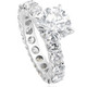 5 1/2Ct TW Round Cut Diamond Eternity Engagement Ring 14k White Gold Lab Grown