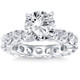 5 1/2Ct TW Round Cut Diamond Eternity Engagement Ring 14k White Gold Lab Grown