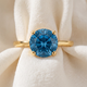 1 1/2Ct Round Blue Diamond Engagement Ring 14k White or Yellow Gold Lab Grown