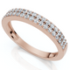 1/4Ct Pave Double Row Wedding Ring Stackable Band 10k Gold Lab Grown