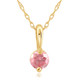 1/4Ct Pink Diamond Solitaire Pendant 14k Yellow Gold 18" Necklace Lab Grown