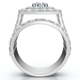 3Ct Cushion Halo Diamond Engagement Wedding Ring Set Lab Grown 10k
