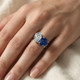 5 1/2Ct Certified Blue Sapphire & Diamond Toi Et Moi Diamond Ring Gold Lab Grown