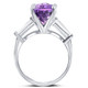 5Ct Pear Shape Amethyst & Moissanite Ring 14k White Gold