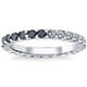 1 1/4Ct Black & White Diamond Eternity Stackable Wedding Ring 10k White Gold 1 1/4Ct Black & White Diamond Eternity Stackable Wedding Ring 10k White Gold