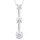1 1/2Ct Three Stone Diamond Pendant Past Present Future Necklace 14k White Gold