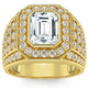 3Ct Emerald Cut Diamond Men's Ring in White, Yellow or Rose Gold Lab Grown 3Ct Emerald Cut Diamond Men's Ring in White, Yellow or Rose Gold Lab Grown