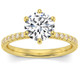 2Ct Round Cut Moissanite & Diamond Ring in 14k Gold With Side Halo