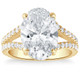 3 3/4Ct Oval Split Band Engagement Ring Yellow Gold