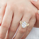 Certified 3 3/4Ct Oval Diamond Split Band Engagement Ring Yellow Gold Lab Grown