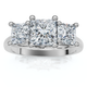 1 1/2Ct Princess Cut Diamond May Engagement 3-Stone Ring 14k Gold Lab Grown