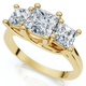 1 1/2Ct Princess Cut Diamond May Engagement 3-Stone Ring 14k Gold Lab Grown