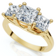 1 1/2Ct Princess Cut Diamond May Engagement 3-Stone Ring 14k Gold Lab Grown