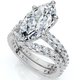 Certified 4 1/2Ct Marquise Diamond Wedding Engagement Ring Set 14k Gold Lab Grow