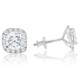 2 1/4Ct Cushion Halo Diamond Screw Back Studs 14k White Gold Earrings Lab Grown