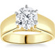 2Ct Round Moissanite Solitaire Engagement Ring Yellow Gold