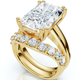 Certified 8Ct Radiant Cut Diamond Engagement Ring Set 14k Gold Lab Grown