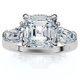 Certified 2 1/2Ct Paulina Asscher Dut Diamond Engagement Ring 14k Gold Lab Grown