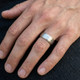 Men's Brushed Hammered Wedding Band 14k Gold Ring
