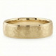 Men's Brushed Hammered Wedding Band 14k Gold Ring
