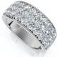 1 1/2Ct Pave 3-Row Diamond Wedding Anniversary Ring 10k Gold Lab Grown