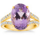 4 3/4Ct Amethyst Diamond Split Shank Engagement Ring 14k White or Yellow Gold