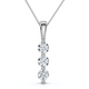 Delicate Three Stone Diamond 10k White Or Yellow Gold Lab Grown 18" Necklace