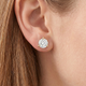 Certified 4 Ct TW Round Lab Grown Martini Diamond Studs 14k Yellow Gold