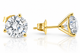 Certified 4 Ct TW Round Lab Grown Martini Diamond Studs 14k Yellow Gold