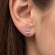 2Ct Lab Grown Emerald Cut Diamond Studs 14k White Gold Earrings