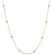 3 1/4Ct Oval Floating Diamond Station Bezel Necklace 14K Yellow Gold Lab Grown