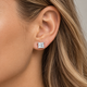1 - 4 Ct TW Princess Cut Diamond Studs in 14k Gold Earrings Lab Grown