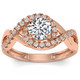 1 1/2Ct TW Twist Halo Diamond Engagement Ring (1ct Center) 14k Gold Lab Grown