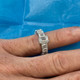 VS 7 1/2Ct Emerald Cut Diamond Engagement Ring 3/4 Eternity 14k Gold Lab Grown
