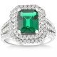 Certified 6Ct Aria Emerald Diamond Engagement Ring 14k Gold/Platinum Lab Grown