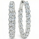 5 1/2Ct Diamond Inside Outside Hoops 14 Gold Earrings Lab Grown 1" Tall