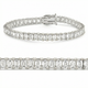 20Ct Emerald Cut Diamond Tennis Bracelet 14k Gold 7" Lab Grown