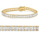 20Ct Emerald Cut Diamond Tennis Bracelet 14k Gold 7" Lab Grown