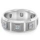 3/4Ct Men's Princess Cut Diamond Brushed Wedding Ring 14k Gold Lab Grown 7MM