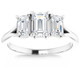 2.10Ct Emerald Cut Three Stone Diamond Engagement Ring 14k Gold Lab Grown