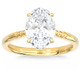 Certified 2 1/2Ct Oval Solitaire Diamond Engagement Ring in 14k Gold Lab Grown