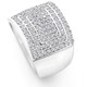 1 1/2Ct TW Men's Wide Diamond Pave Ring in 10k White or Yellow Gold