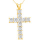 5.80Ct Princess Cut Diamond Cross Pendant 14k Gold Necklace Lab Grown 1 1/2" 5.80Ct Princess Cut Diamond Cross Pendant 14k Gold Necklace Lab Grown 1 1/2"